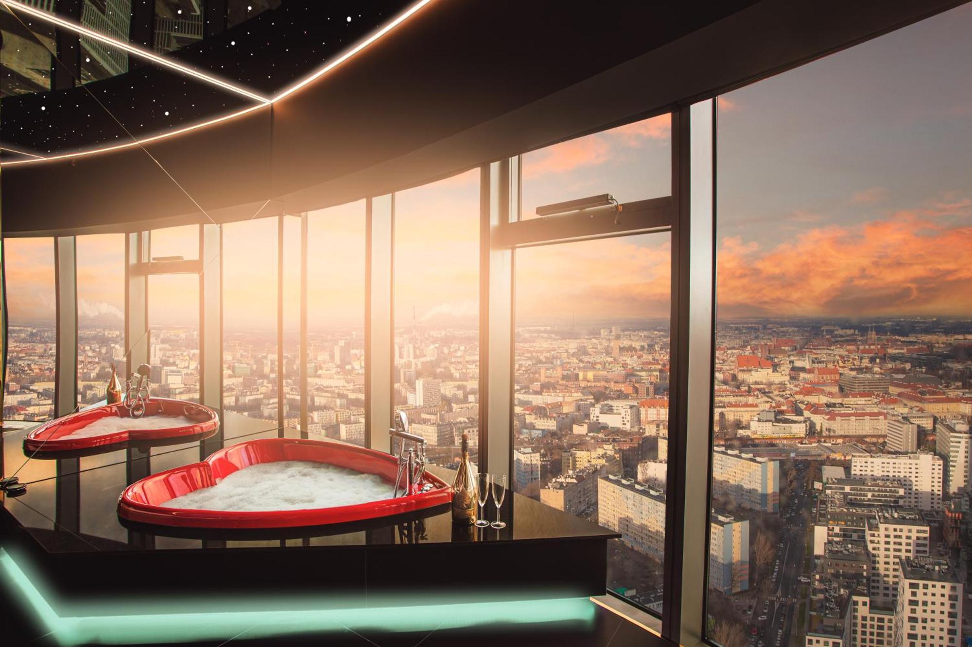 Apartamenty Sky Tower Z Jakuzzi Przy Oknie Breslau Exterior foto